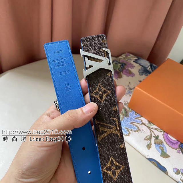 LV新款女士皮帶 路易威登Initiales雙面小牛皮腰帶  jjp1227